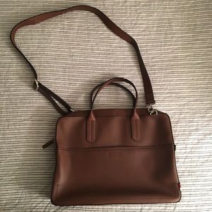 Ben Minkoff Cognac Leather Fulton Briefcase